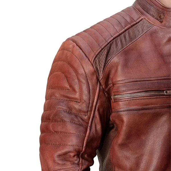 Brown Leather Jacket High Quality Leather Jackets Vintage Style Biker Motorbike Jackets