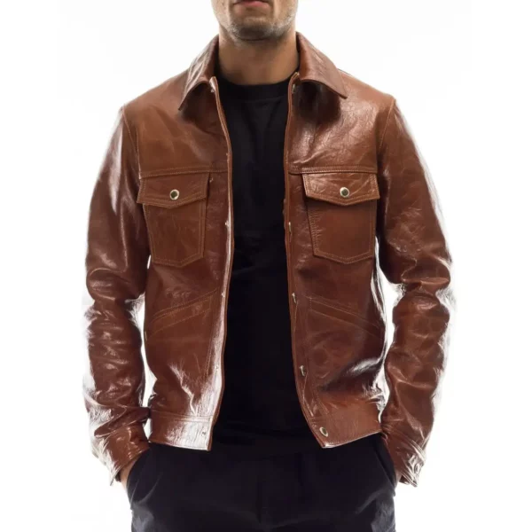 Custom Made Genuine Sheepskin Cowhide Leather Jacket