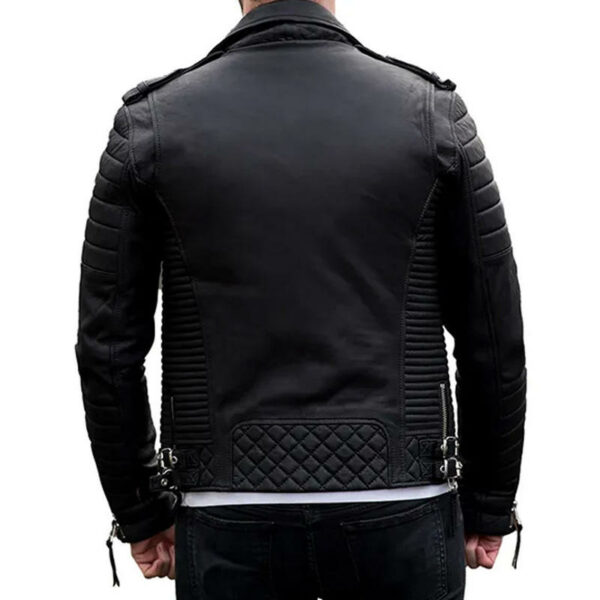 Durable Stylish Men's Premium Leather Jacket with Turndown Collar Comfortable Fit