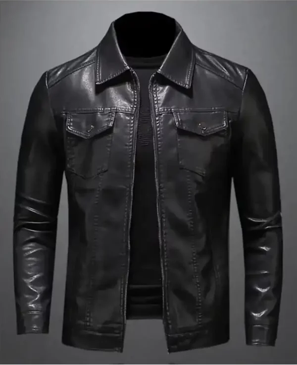 Men's High Quality Leather Jacket Biker Style Genuine Lambskin Leather Jacket