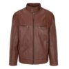 Premium Mens Real Leather Jacket in Casual Look