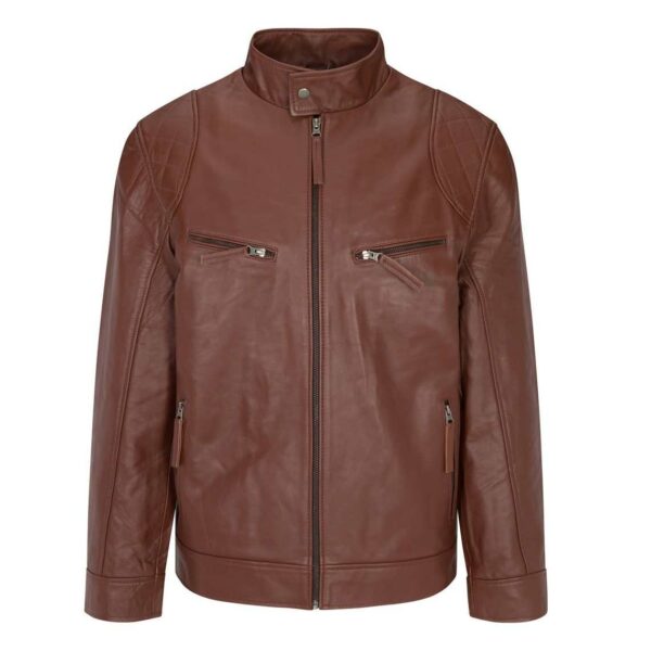 Premium Mens Real Leather Jacket in Casual Look