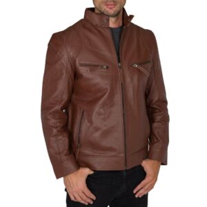 Premium Mens Real Leather Jacket in Casual Look Comfortable Leather Jacket