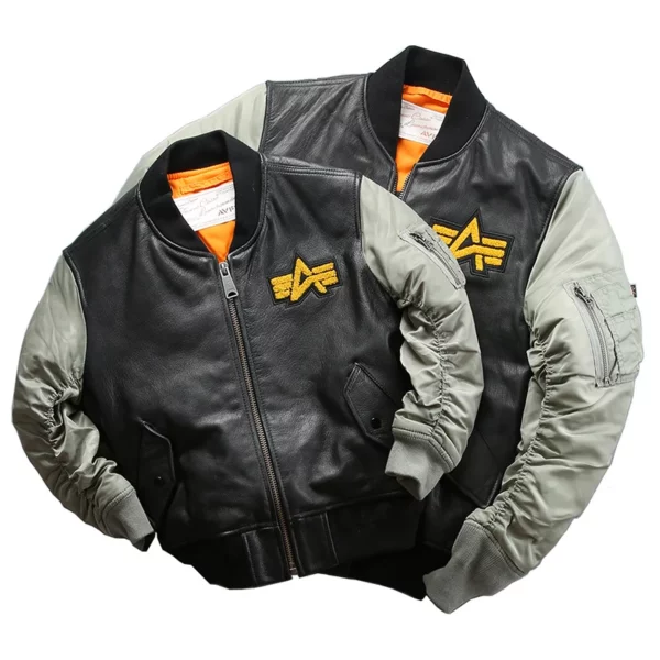 AH138 Rock Can Roll US Air Force Flight Pilot Genuine Goat Leather Rider Jacket Family Kid Clothing Parent & Son Dress - Image 5