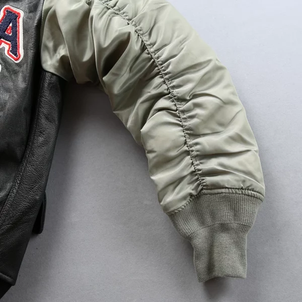 AH138 Rock Can Roll US Air Force Flight Pilot Genuine Goat Leather Rider Jacket Family Kid Clothing Parent & Son Dress - Image 2