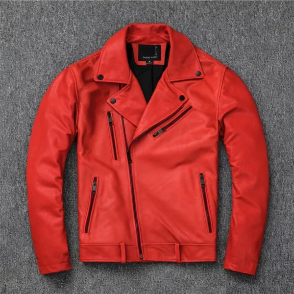 Leather 100% Genuine Jacket Men Natural Sheepskin Male Motorcycle Jackets Man's Coat Spring Autumn Clothes Tide FCY342 - Image 3
