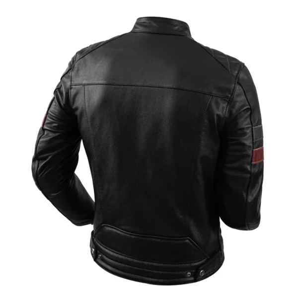 COPERSIAN Natural Cowhide Jackets top layer cowhide men's motorcycle suit Black Stand Collar Short Genuine Leather Coat - Image 2