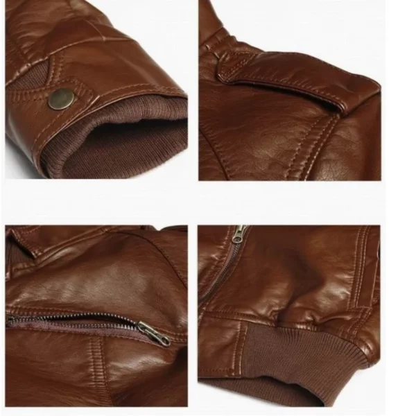 Brand New Men's Motorcycle Leather Jacket Slim Men Faux Leather Jacket Outer Wear Clothing for Male Garment Man Jackets - Image 5