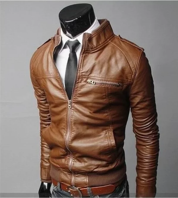 Brand New Men's Motorcycle Leather Jacket Slim Men Faux Leather Jacket Outer Wear Clothing for Male Garment Man Jackets