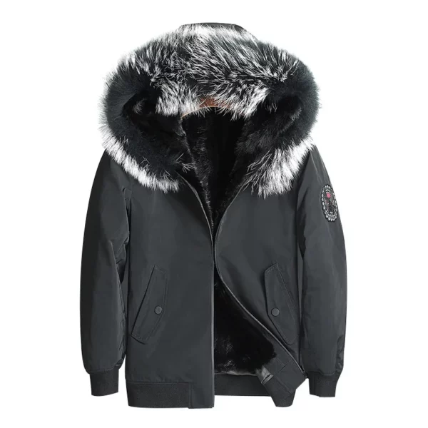 Men Winter Coat Natural Mink Fur Liner Parka Clothes 2023 Streetwear Thick Warm Jacket Real Raccoon Fur Hooded Hiver 8807 - Image 5