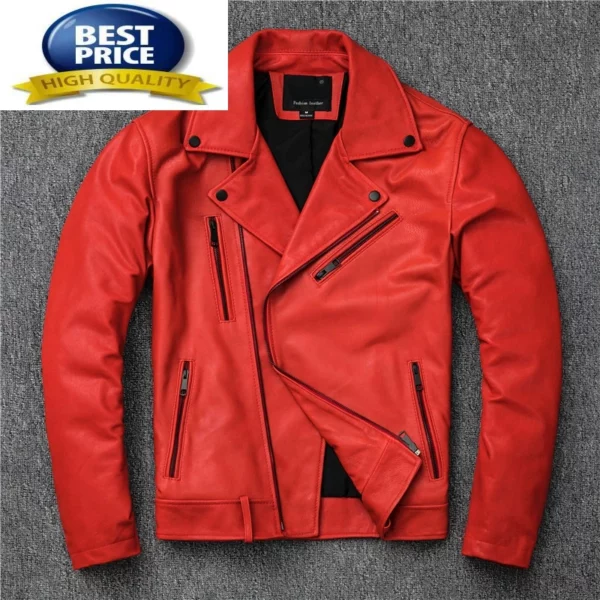 Leather 100% Genuine Jacket Men Natural Sheepskin Male Motorcycle Jackets Man's Coat Spring Autumn Clothes Tide FCY342