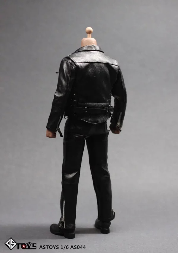 AS044 1/6 Scale Arnold PunK Leather Black Jacket Suits Set Model Locomotive Version Toy Fit 12" Male Figure M35 M34 Body Hobbies - Image 4