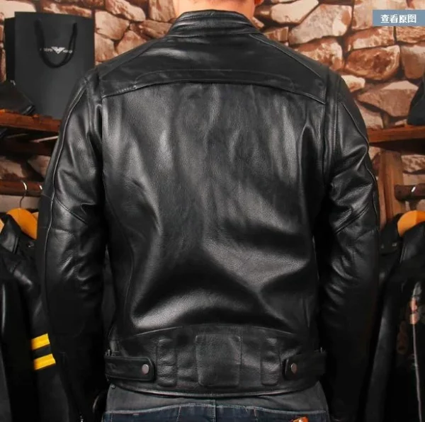 clothing Free shipping,Brand leather winter thicker Jacket men's genuine Leather biker jacket.motorcycle suede Plus size - Image 2