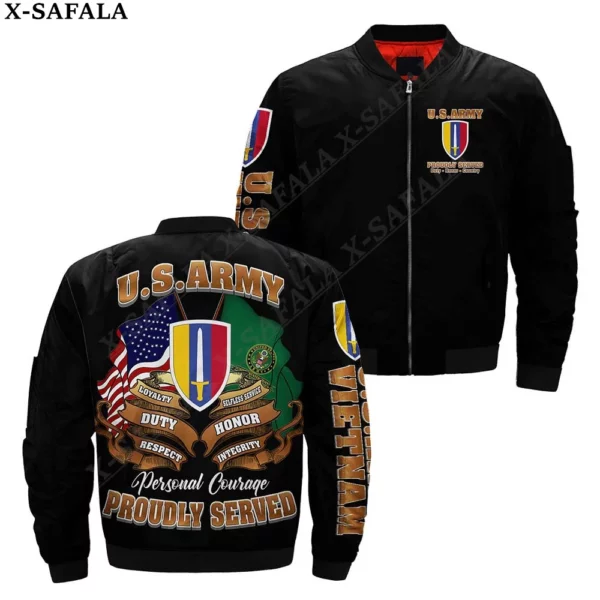 Vietnam Army Viet Nam USA Veteran 3D Bomber Jackets Zipper Jacket Casual Thick Coat Unisex Harajuku Men Women Streetwea-1 - Image 2