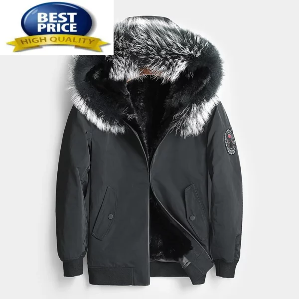 Men Winter Coat Natural Mink Fur Liner Parka Clothes 2023 Streetwear Thick Warm Jacket Real Raccoon Fur Hooded Hiver 8807