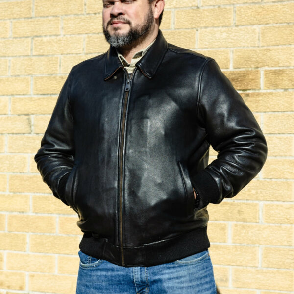 Motorbike Leather Jacket Moto Bomber - Men's Leather Jacket - Image 17