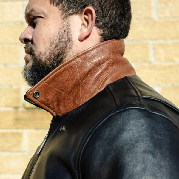 Motorbike Leather Jacket Moto Bomber - Men's Leather Jacket - Image 19