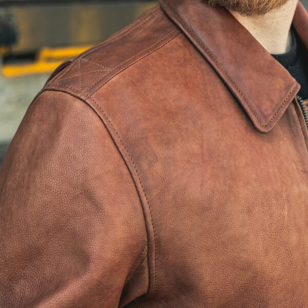 Motorbike Leather Jacket Moto Bomber - Men's Leather Jacket - Image 16