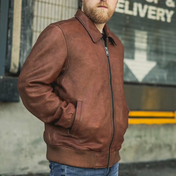Motorbike Leather Jacket Moto Bomber - Men's Leather Jacket - Image 21