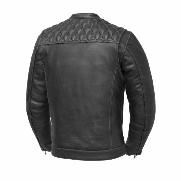 Motorbike Leather Jacket Cinder Men's Cafe Style Leather Jacket - Image 2