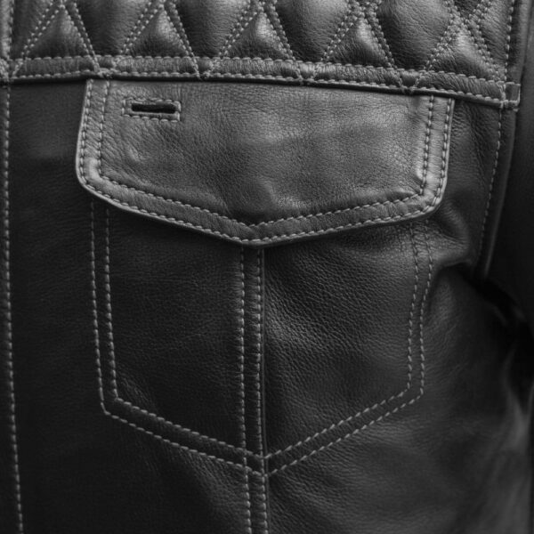 Motorbike Leather Jacket Cinder Men's Cafe Style Leather Jacket - Image 5