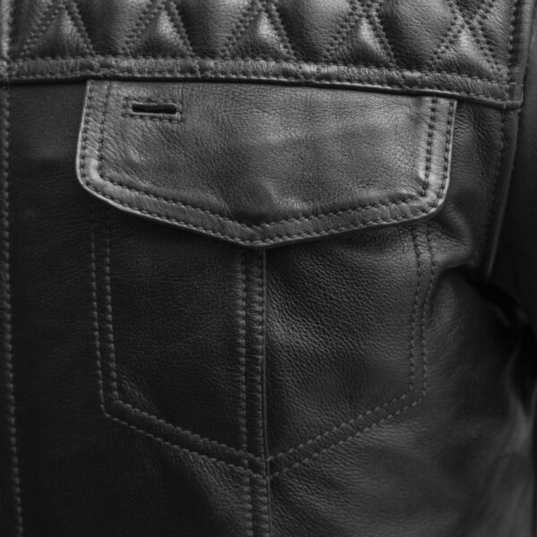 Motorbike Leather Jacket Cinder Men's Cafe Style Leather Jacket - Image 13