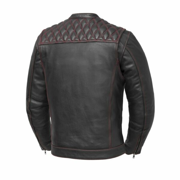 Motorbike Leather Jacket Cinder Men's Cafe Style Leather Jacket - Image 15