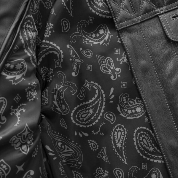 Motorbike Leather Jacket Cinder Men's Cafe Style Leather Jacket - Image 8