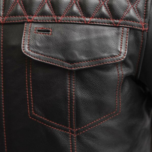 Motorbike Leather Jacket Cinder Men's Cafe Style Leather Jacket - Image 19