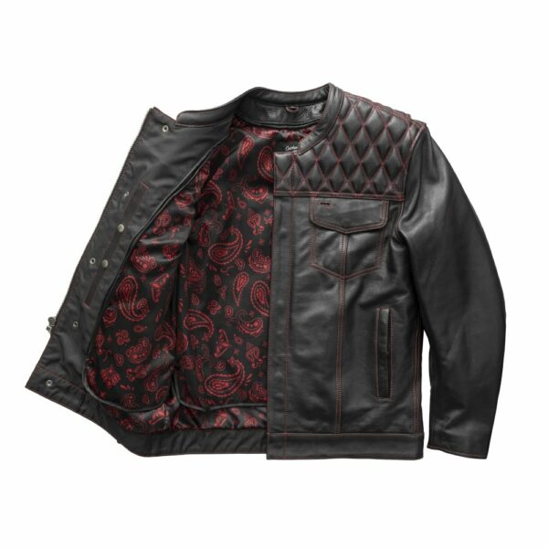 Motorbike Leather Jacket Cinder Men's Cafe Style Leather Jacket - Image 16