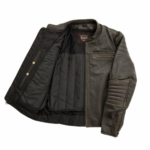 Motorbike Leather Jacket Commuter Men's Motorcycle Leather Jacket - Image 6