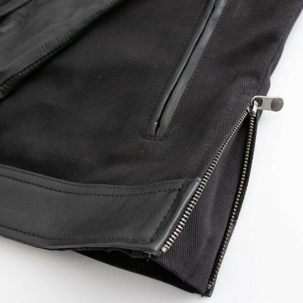 Motorbike Leather Jacket Daredevil Men's Motorcycle Twill/Leather Jacket - Image 4