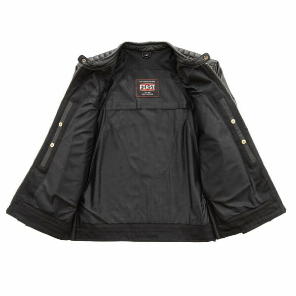 Motorbike Leather Jacket Daredevil Men's Motorcycle Twill/Leather Jacket - Image 3