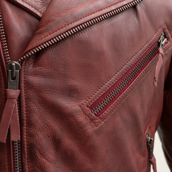 Motorbike Leather Jacket Fillmore Men's Motorcycle Leather Jacket - Image 8
