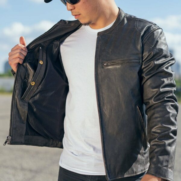 Motorbike Leather Jacket Indy Men's Motorcycle Leather Jacket - Image 15