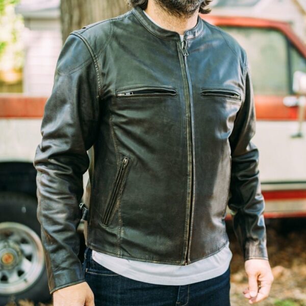 Motorbike Leather Jacket Indy Men's Motorcycle Leather Jacket - Image 19