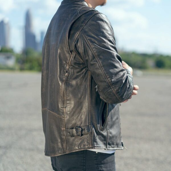 Motorbike Leather Jacket Indy Men's Motorcycle Leather Jacket - Image 8