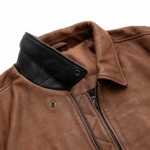 Motorbike Leather Jacket Moto Bomber - Men's Leather Jacket - Image 9