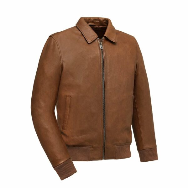 Motorbike Leather Jacket Moto Bomber - Men's Leather Jacket - Image 6