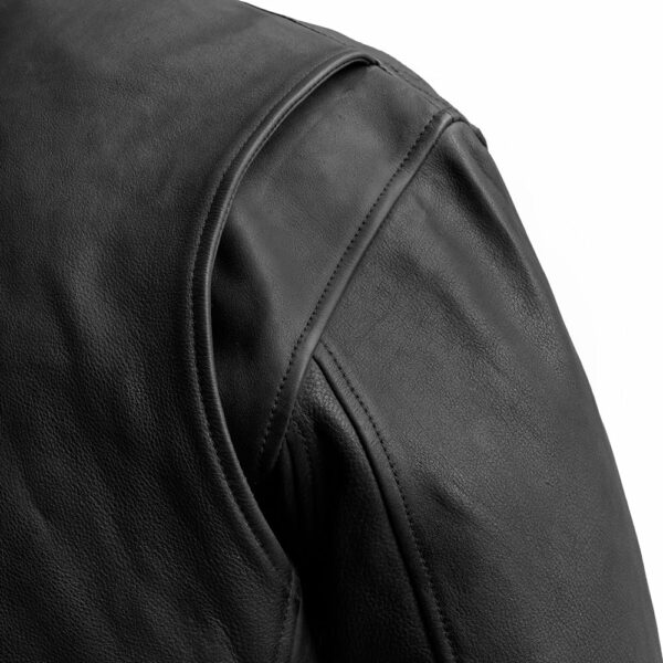 Motorbike Leather Jacket Moto Bomber - Men's Leather Jacket - Image 5