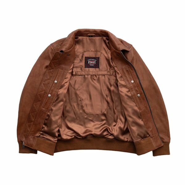 Motorbike Leather Jacket Moto Bomber - Men's Leather Jacket - Image 8
