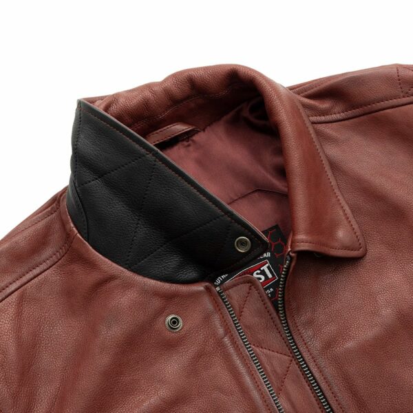 Motorbike Leather Jacket Moto Bomber - Men's Leather Jacket - Image 15