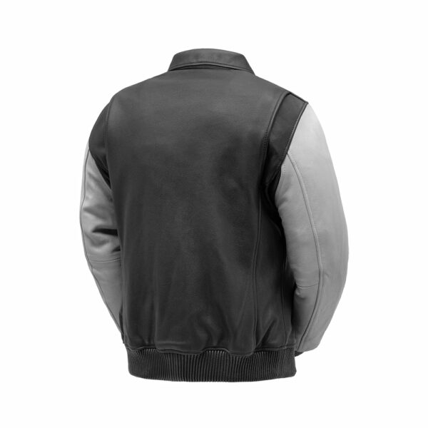 Motorbike Leather Jacket Moto Bomber Two Tone Men's Leather Jacket - Image 8