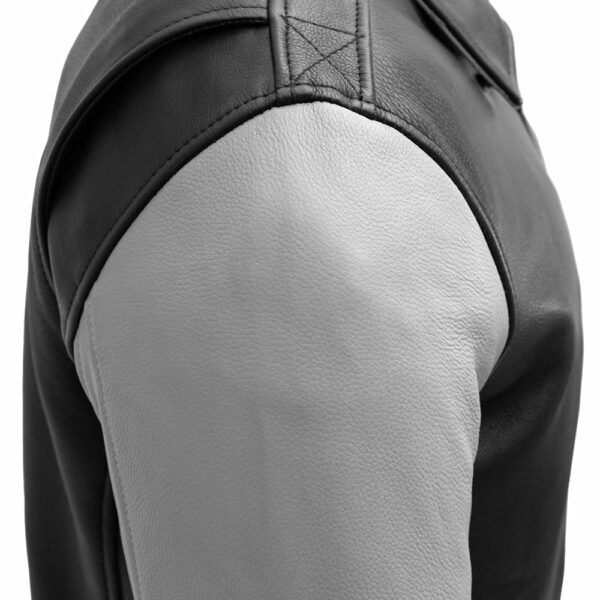 Motorbike Leather Jacket Moto Bomber Two Tone Men's Leather Jacket - Image 10