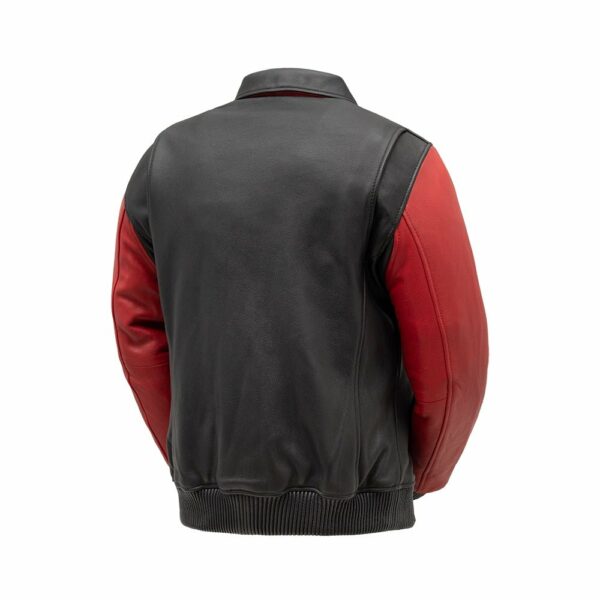 Motorbike Leather Jacket Moto Bomber Two Tone Men's Leather Jacket - Image 2