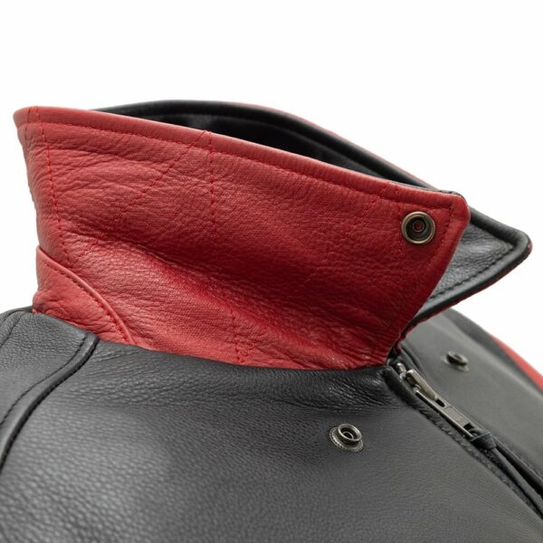 Motorbike Leather Jacket Moto Bomber Two Tone Men's Leather Jacket - Image 6