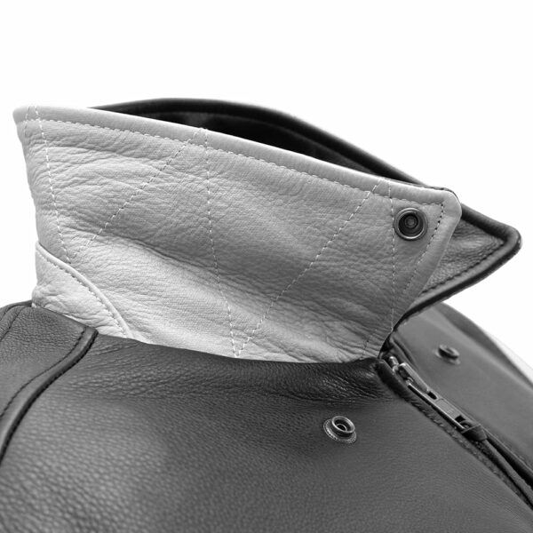 Motorbike Leather Jacket Moto Bomber Two Tone Men's Leather Jacket - Image 12