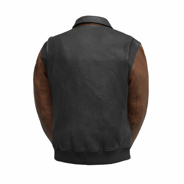 Motorbike Leather Jacket Moto Bomber Two Tone - Men's Leather Jacket - Image 2