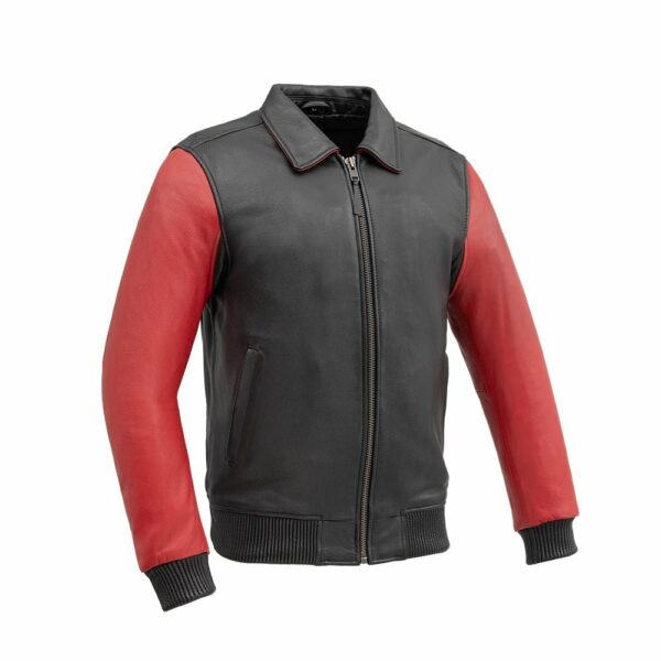 Motorbike Leather Jacket Moto Bomber Two Tone Men's Leather Jacket