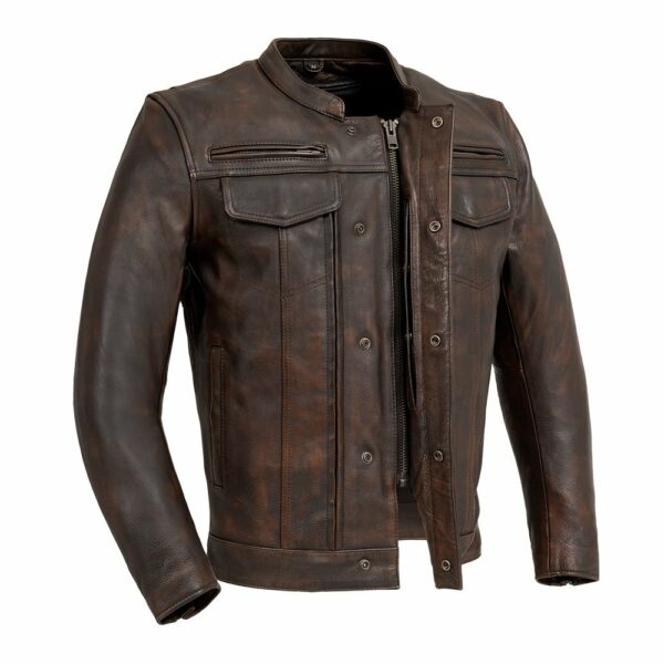 Motorbike Leather Jacket Raider Men's Motorcycle Leather Jacket - Image 10
